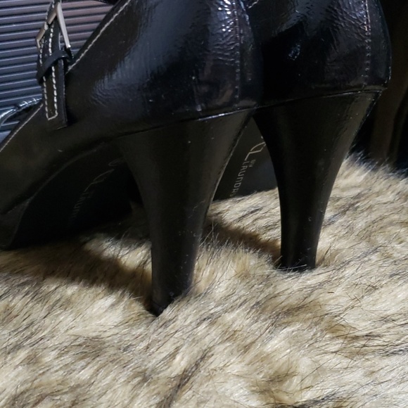 Chinese Laundry Black Peek Toe 4" Heels 9M - Picture 4 of 8